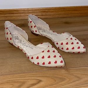 Alice + Olivia Canvas D'Orsay Hilary Heart Print Flats